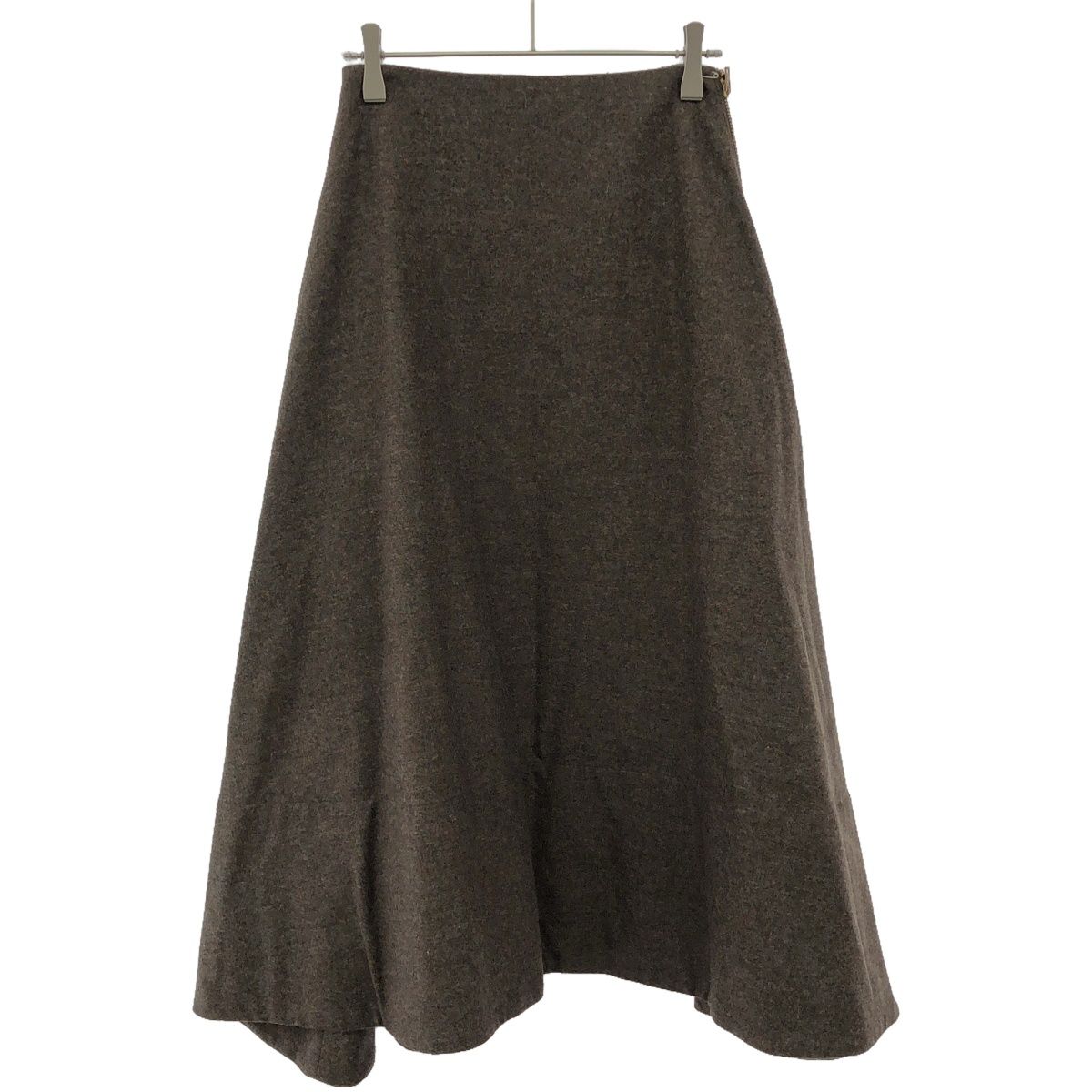 MADISON BLUE マディソンブルー 19AW MI-MOLLET FLARE SKIRT FLANNEL ミモレフランネルフレアスカート MB194-6022 ブラウン XS