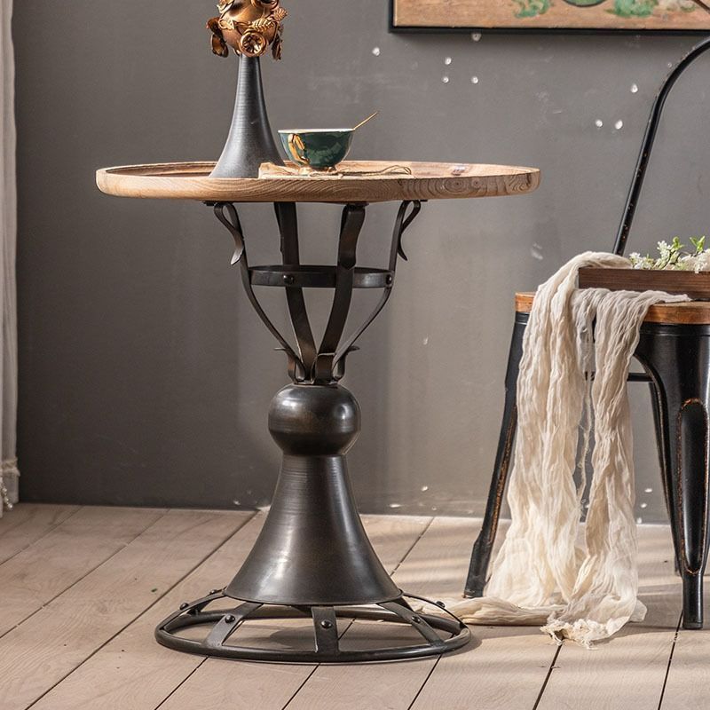 ヴィンテージ 木製サイドテーブル 英国カントリー調 昭和レトロ サイドテーブル テーブル 花台 完成品 マホガニー 無垢 木製 スリム