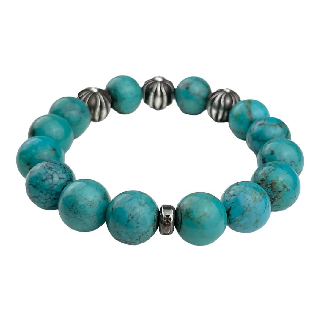 クロムハーツ　クロスボールビーズブレスレット　ターコイズ　インボイス付き CHROME HEARTS クロムハーツ（原本無） BEAD クロスボール