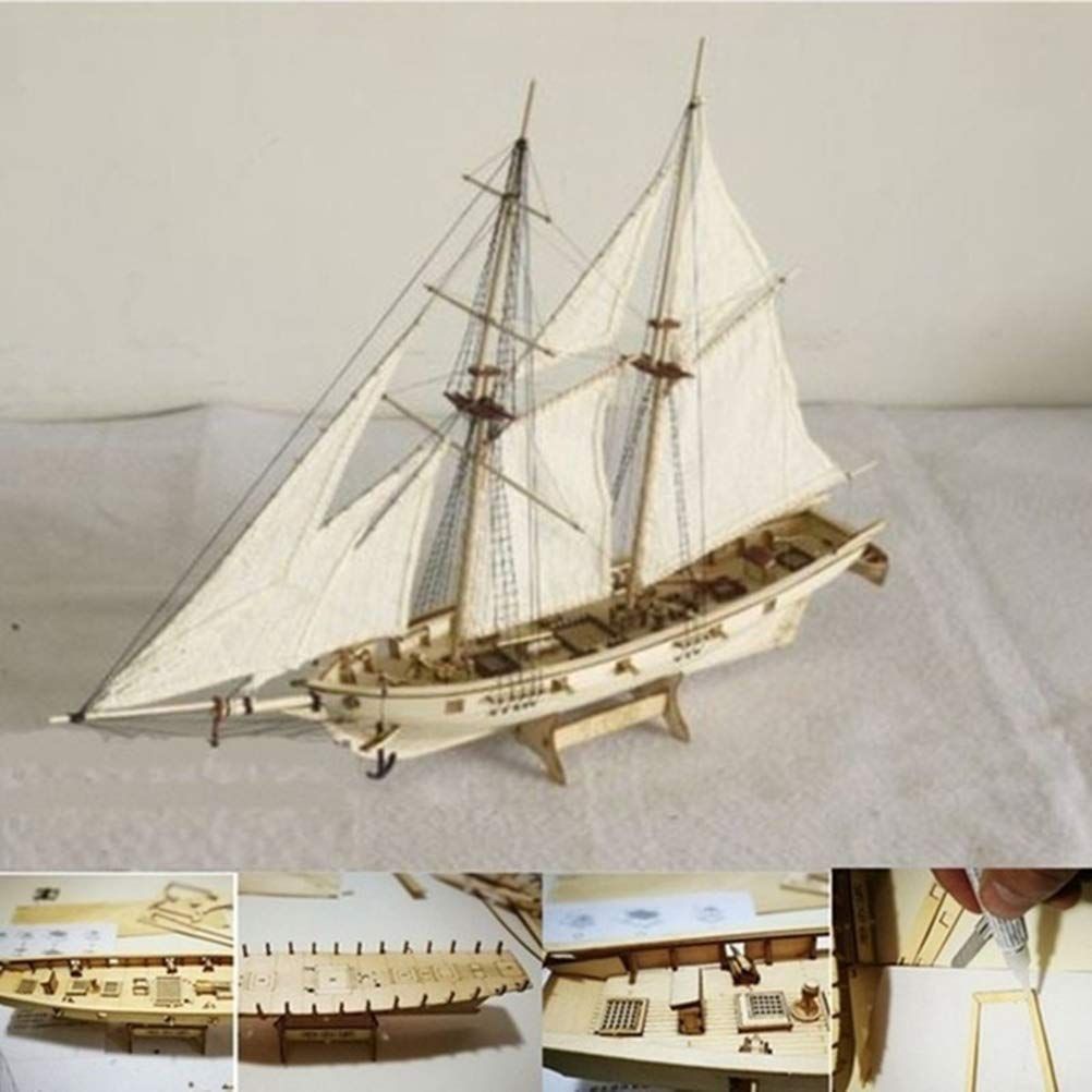 木製 帆船模型 約15cm 帆船 DIY木製帆船船キット モデル 木製帆船モデル 手作り 木製