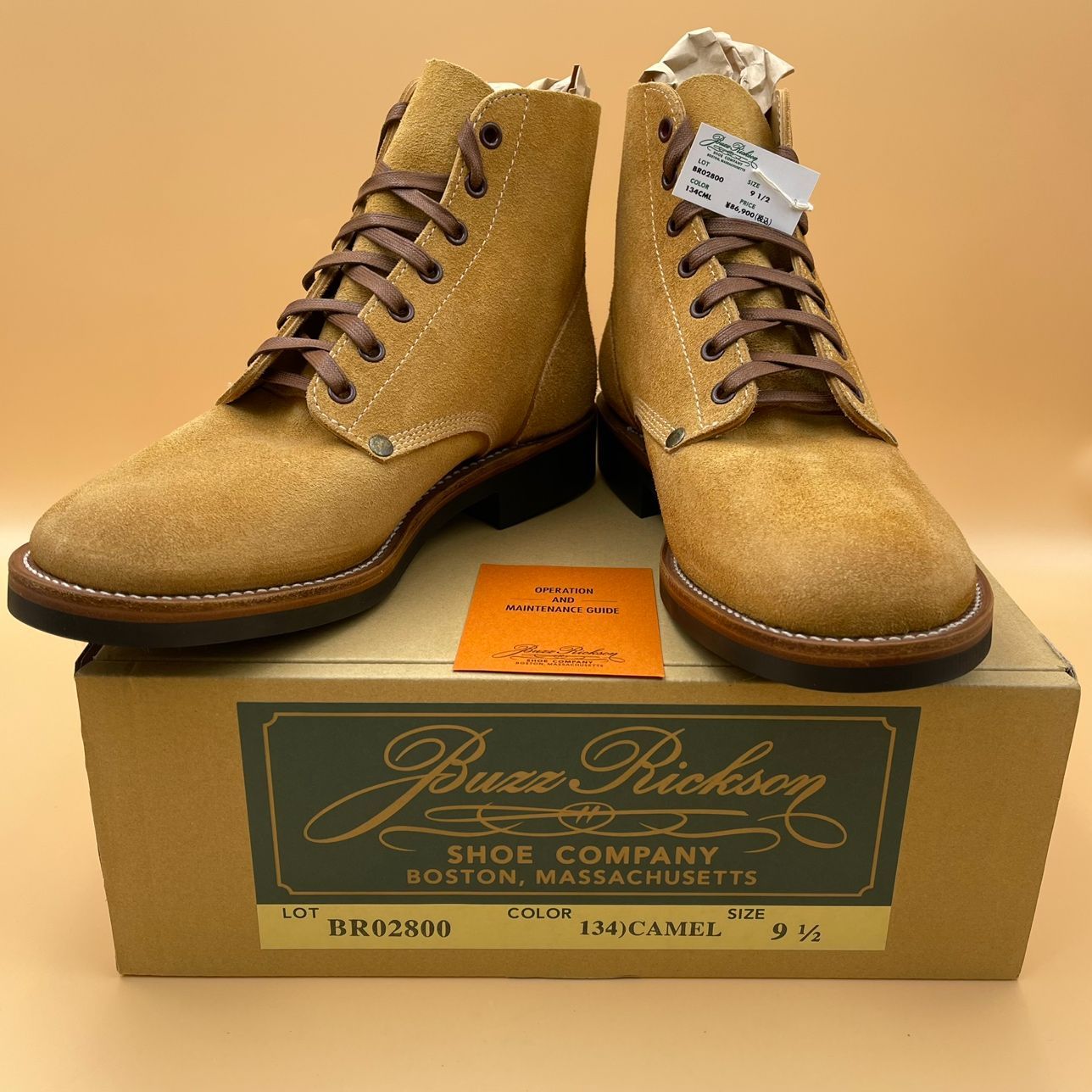 |27.5cm目安 BUZZ RICKSON S バズリクソンズ Type M-43 ワーク ブーツ | 134 CAMEL キャメル ブラウン系 | 表記サイズ 9 1|2 | 品番 BR02800| 服飾 78-2025-0618-KO-001