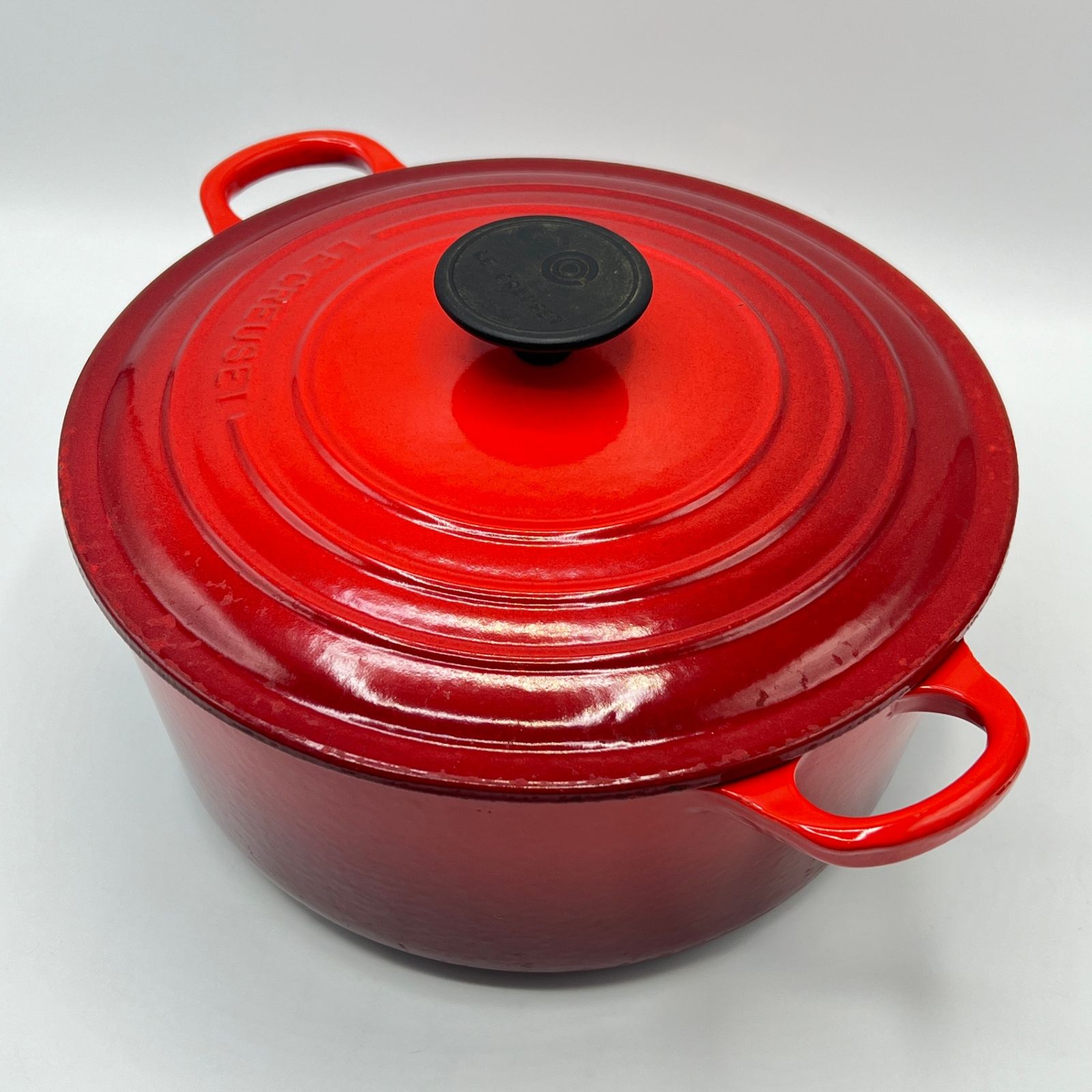 ル・クルーゼ ココットロンド 24cm 両手鍋 チェリーレッド 赤 ル