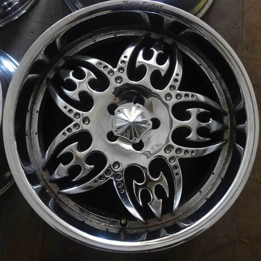 4本SET 会社宛 22×9.5J メッキ アルミ ホイール 5穴 PCD 114.3mm 35 ハブ径84mm ハリアー ムラーノ 店頭販売OK NO Z1005