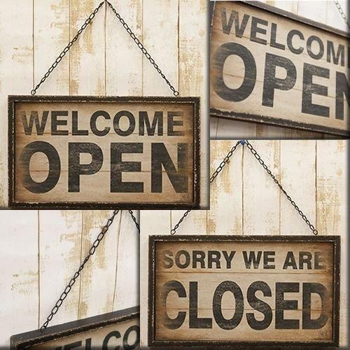 アメリカン OPEN -amp- CLOSED オープン クローズ 両面 プレート アメリカン雑貨 グッズ アメリカ 雑貨 世田谷ベース 看板 インテリア 店舗 備品 OPEN CLOSED