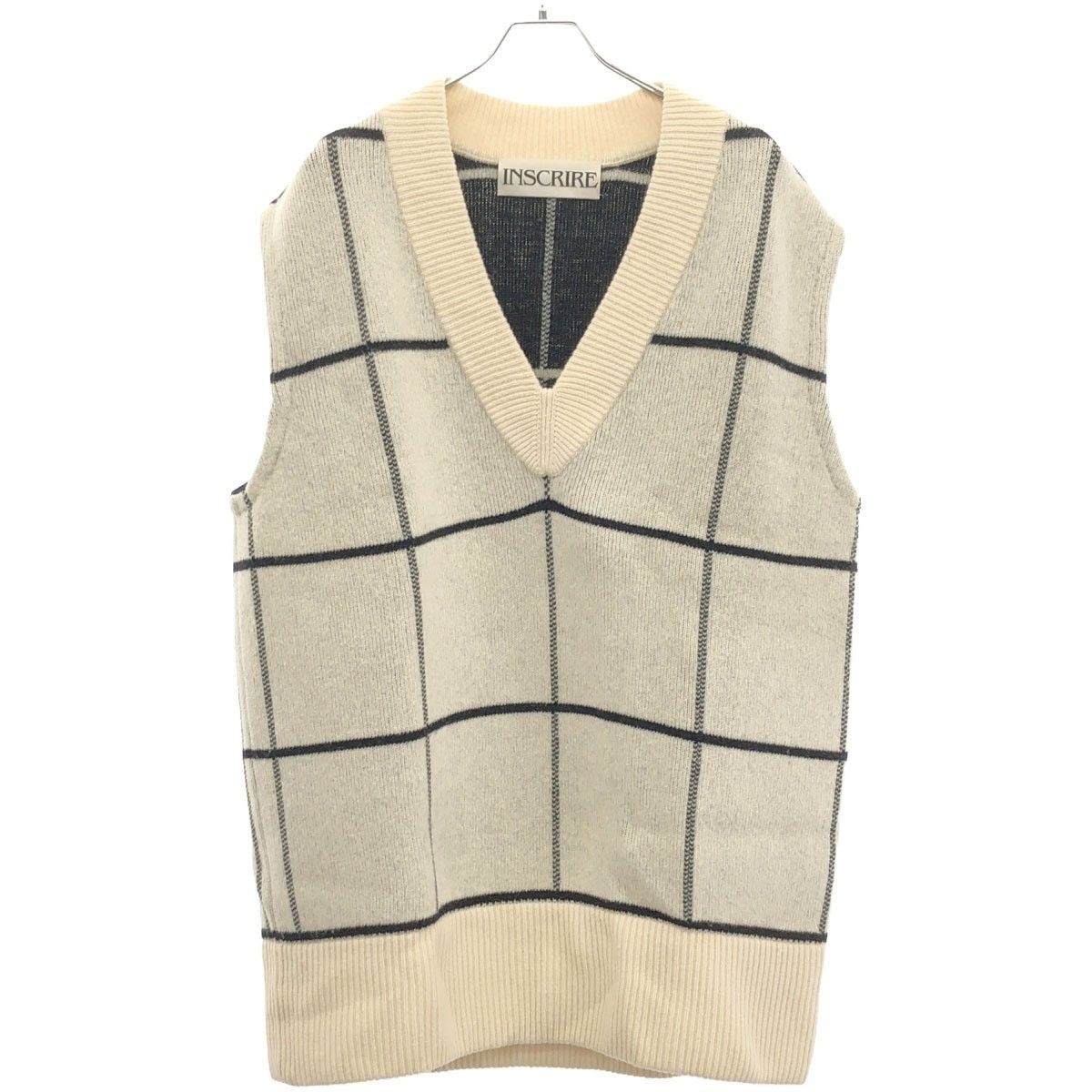 INSCRIRE アンスクリア　ニットベスト　ニット INSCRIRE アンスクリア オーバーサイズニットベスト アイボリー - メルカリ