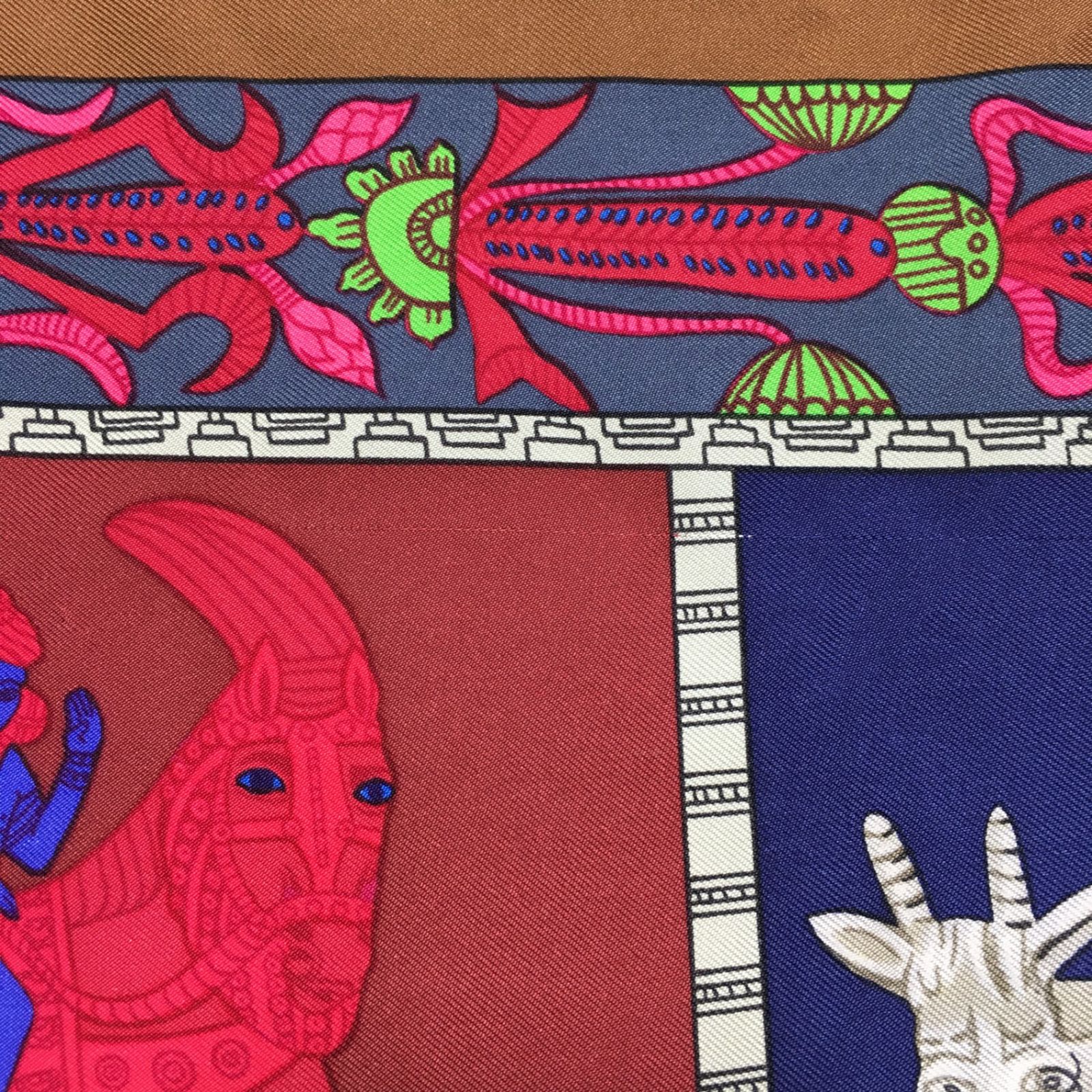 2506-81｜美品｜エルメス カレ 90 スカーフ シルク マルチカラー