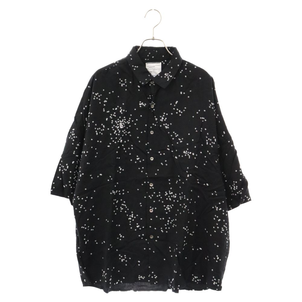 SHAREEF (シャリーフ) 20SS DOT PATTERN S/S BIG SHIRTS ドットパターン オーバーサイズ 半袖シャツ ブラック 20533006