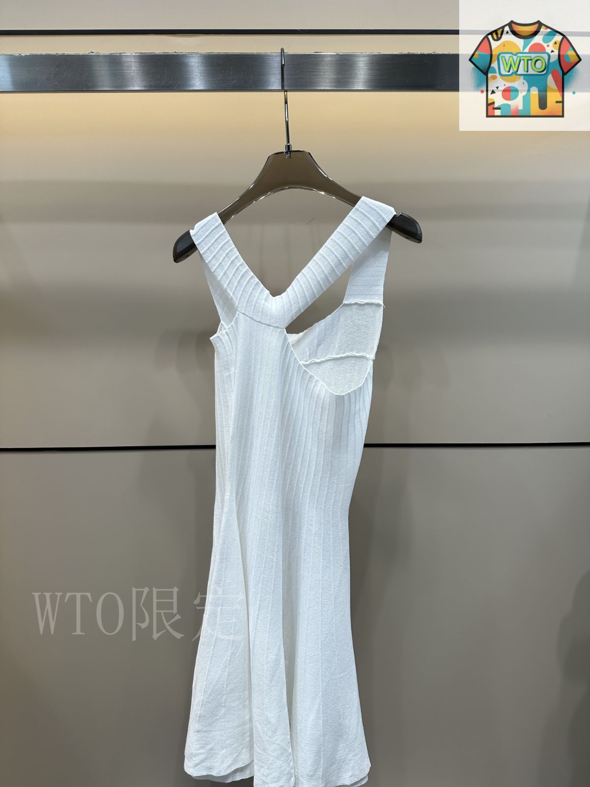 アシンメトリックニットベストワンピース-3