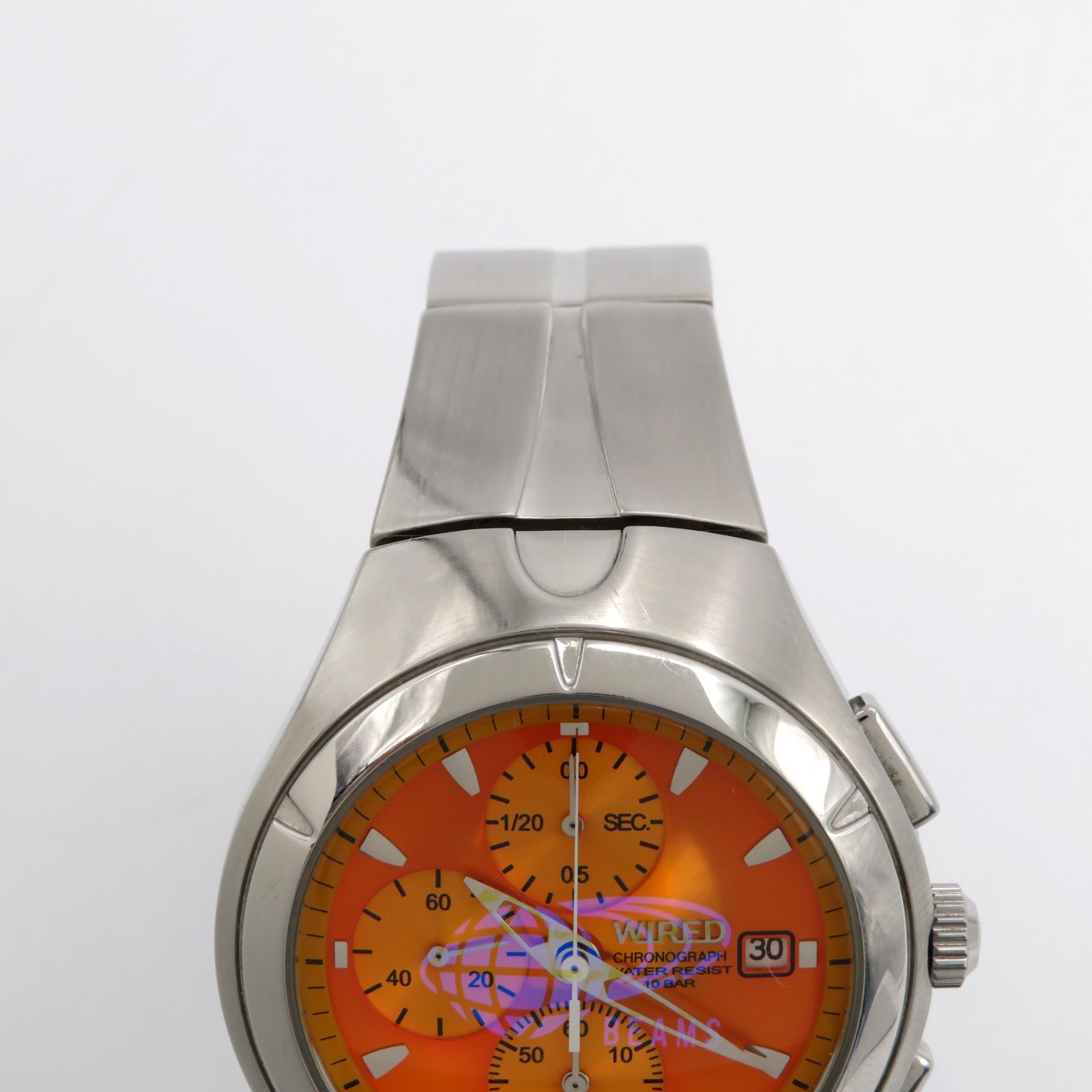 WIRED ワイアード BEAMS ビームス コラボ 15th ANNIVERSARY 7T92-0TD0 クロノグラフ 腕時計 ウォッチ オレンジ  SS wired seiko 【中古】 - メルカリ