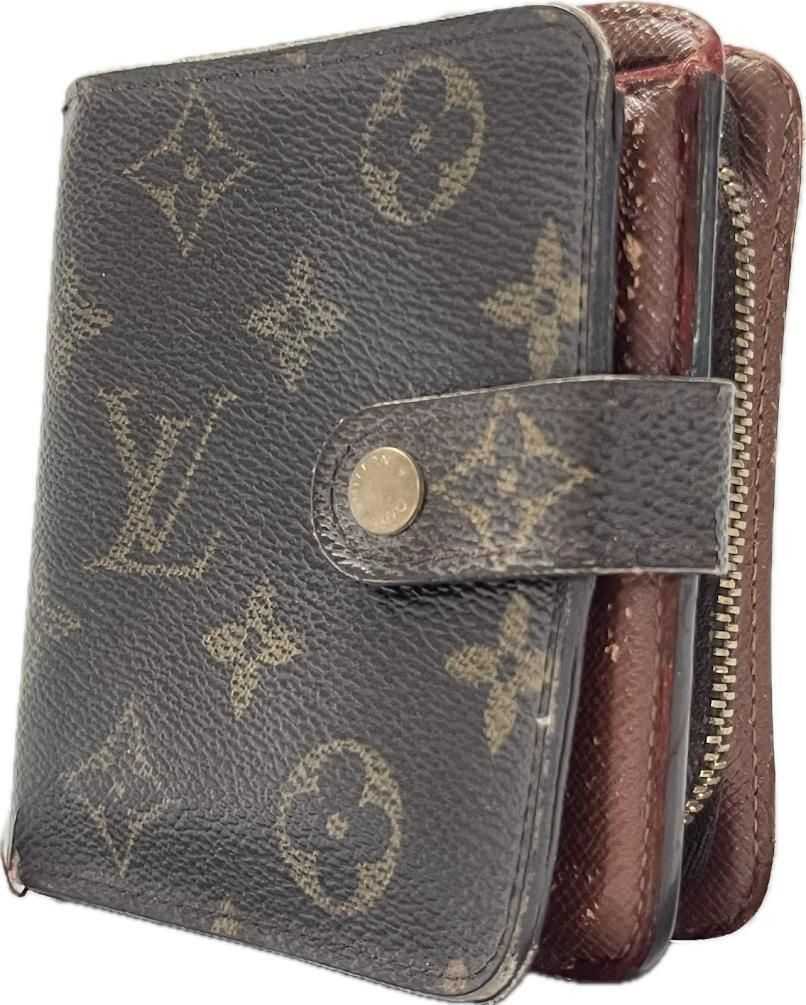 ルイヴィトン モノグラム コンパクトジップ 二つ折り財布 ブラウン系 LOUIS VUITTON ルイ ヴィトン 二つ折り財布 コンパクトジップ