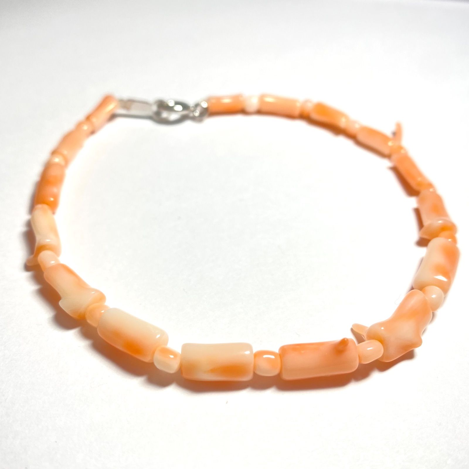 桃珊瑚 ブレスレット ☆天然桃珊瑚 6.2ミリ珠 ブレスレット(高知近海産