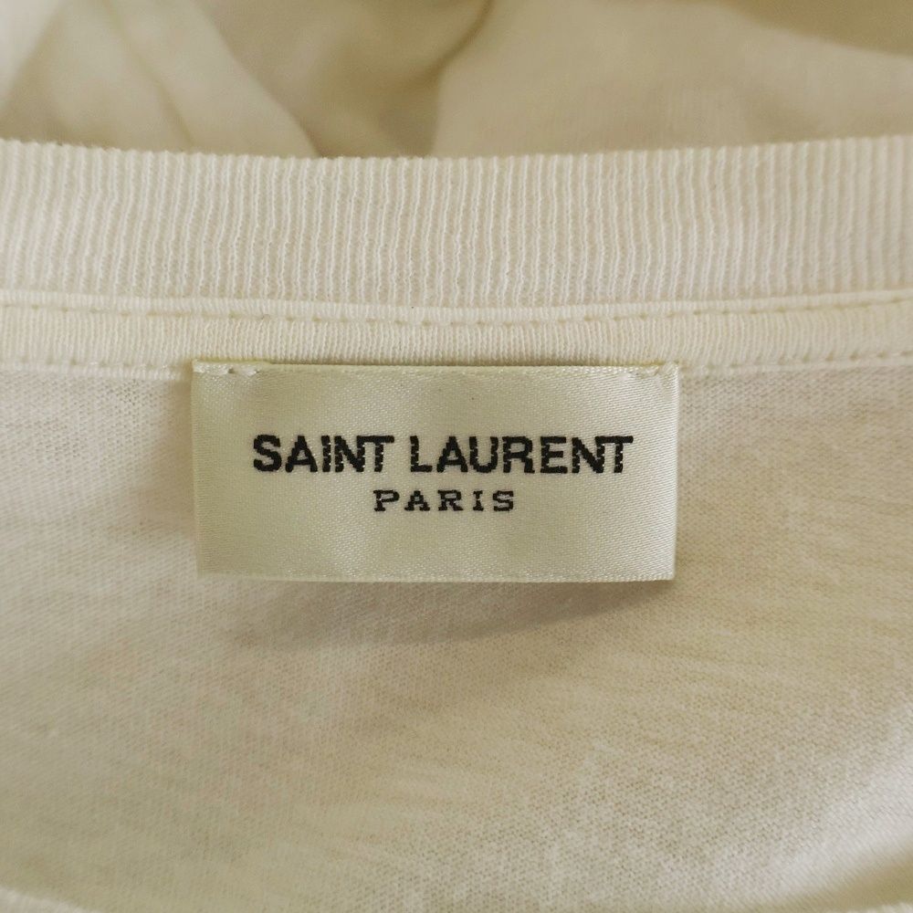SAINT LAURENT PARIS サンローランパリ 18SS マルチカラーシグネチャーロゴプリント半袖Tシャツ 553438 ホワイト SAINT LAURENT - SAINT LAURENT PARIS サンローランパリ 18SS