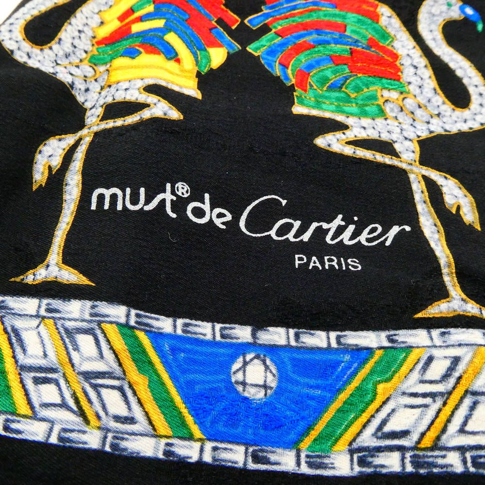 Cartier スカーフ・マフラー 美品 Cartier カルティエ ストール シルク100% スカーフ