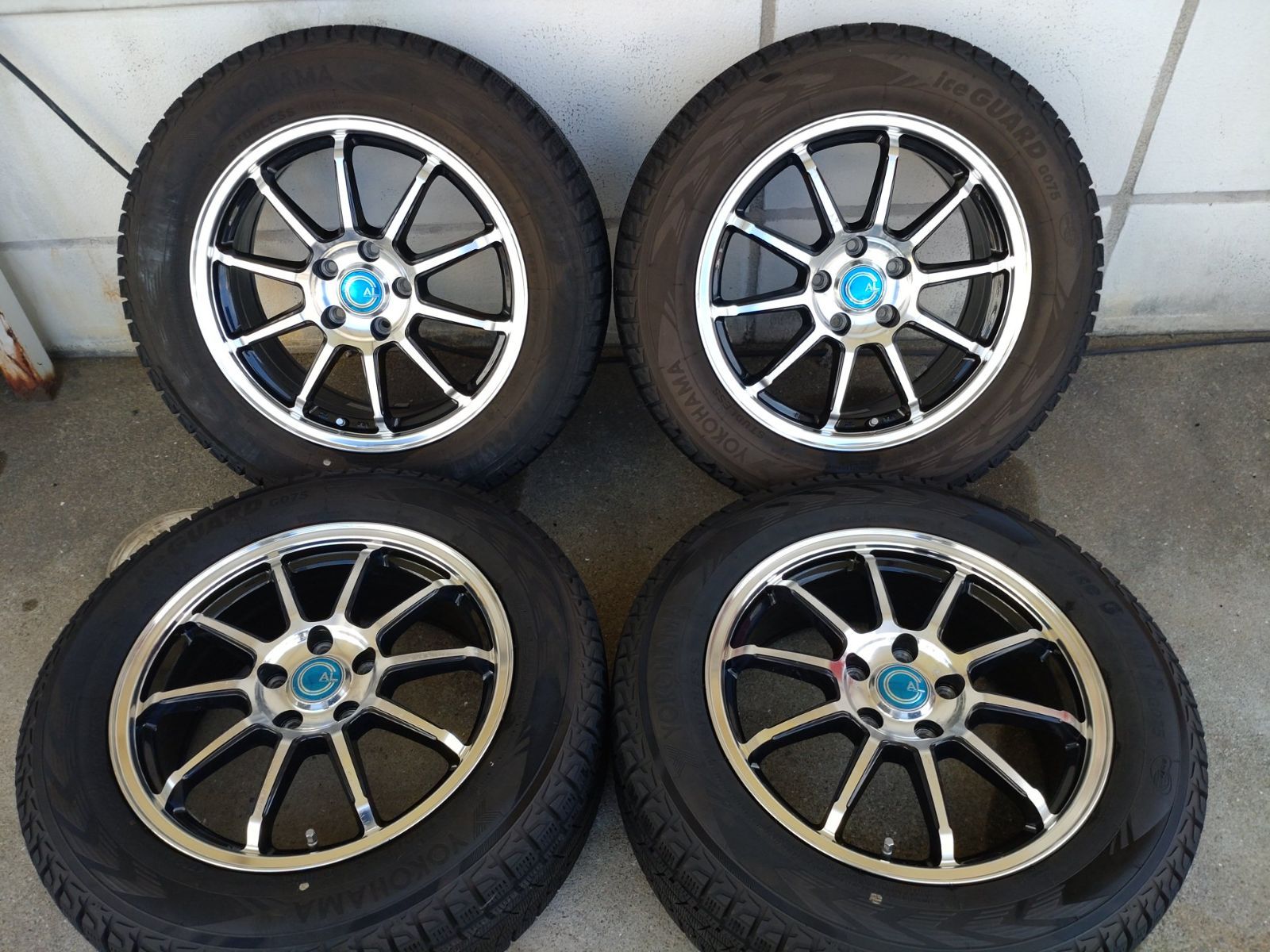 ブランドルライン 114.3-5H 17×7.0J 48 ＆YOKOHAMA ice GUARD G075 225 60R17 スタッドレスタイヤホイール4本セット