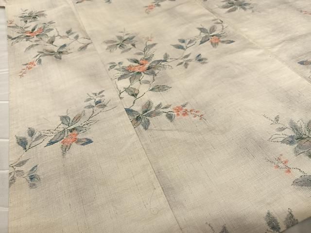 平和屋着物○小千谷紬 枝花文 仮絵羽 正絹 逸品 未使用 AABA8845zg