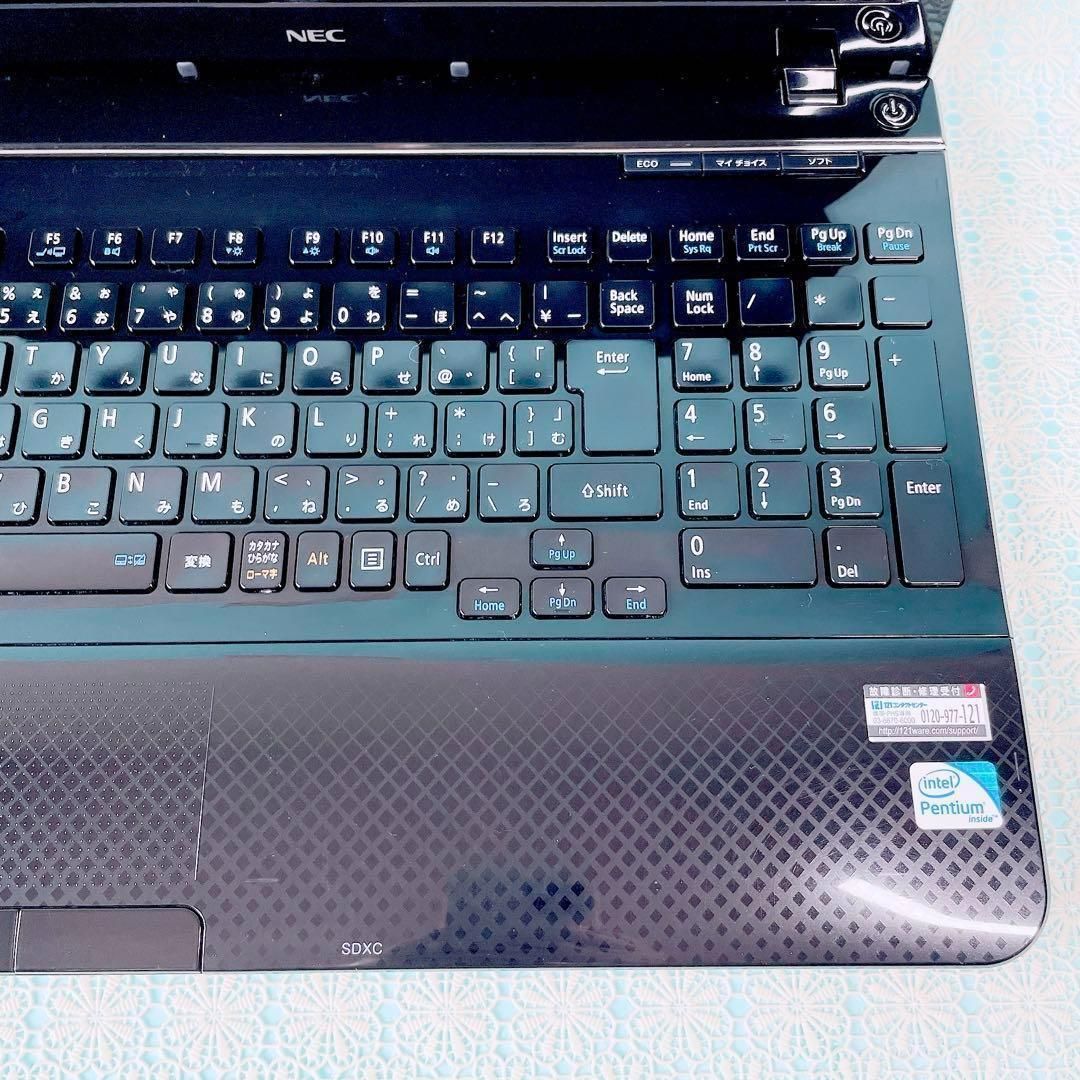 ✨事務作業に最適✨サクサク動く設定済みNECノートパソコン 動作良好❣️カメラ付きノートパソコン✨️サクサク動く大容量SSD512GB