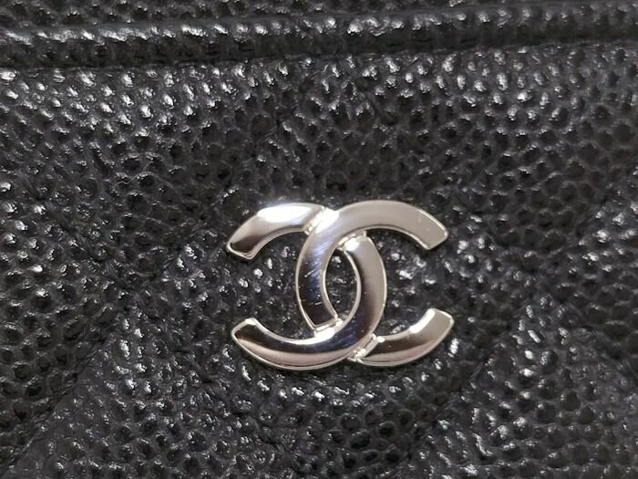 CHANEL コインケース レザー ブラック AP1650