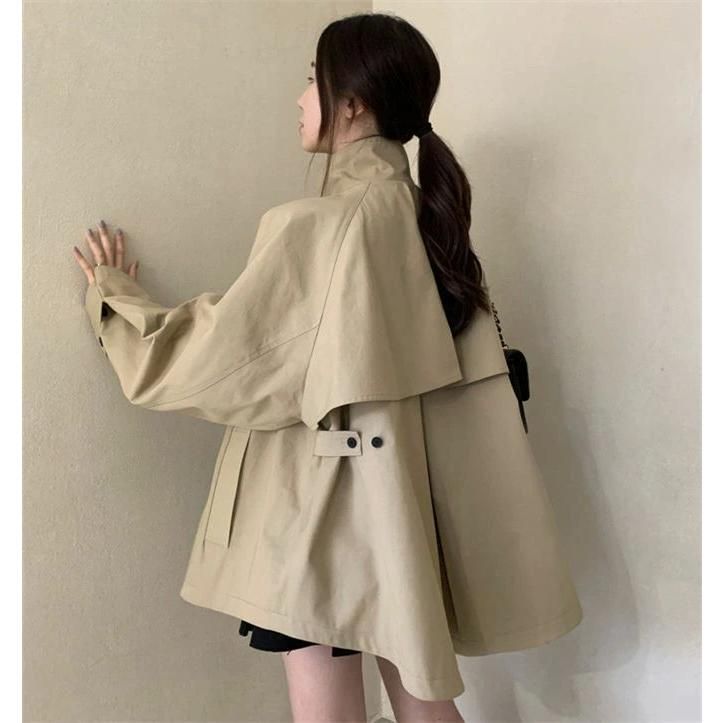 BASEMENT ショートトレンチコート カーキ basement online ショートトレンチコート - メルカリ