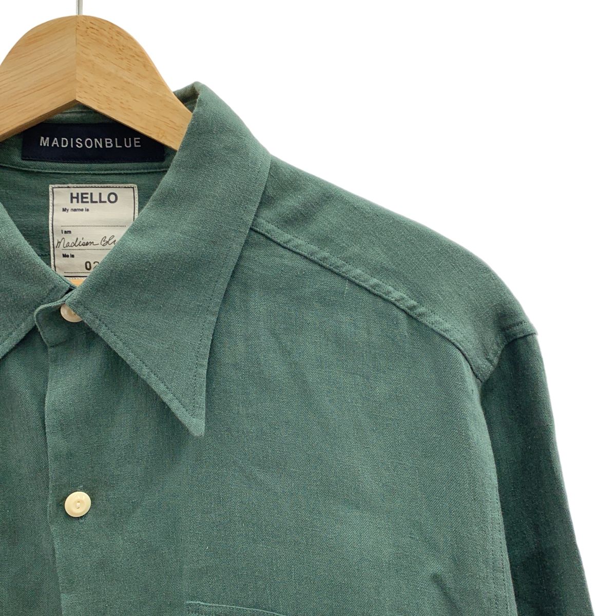 Madison Blue マダムシャツ　グリーン 02 MADISON BLUE / マディソンブルー | HAMPTON LINEN SHIRT
