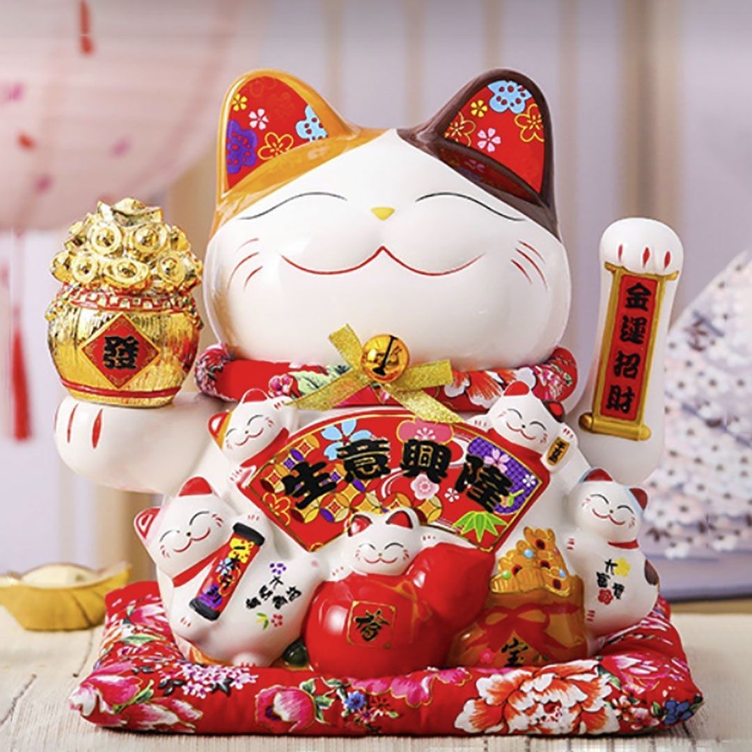 風水 置物 招き猫 生意興隆 千万両 福 招財 劫財 節約 金 風水アイテム
