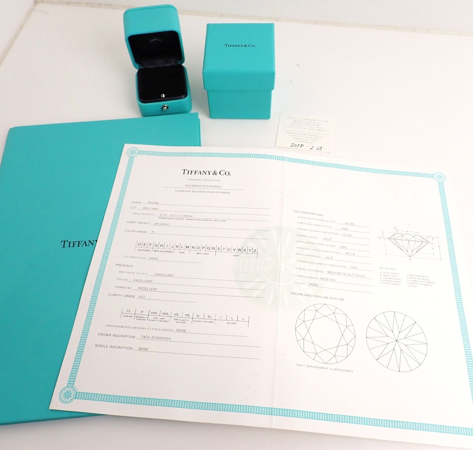 美品 TIFFANY&Co.(ティファニー) プラチナ950 ソリティア ダイヤリング  