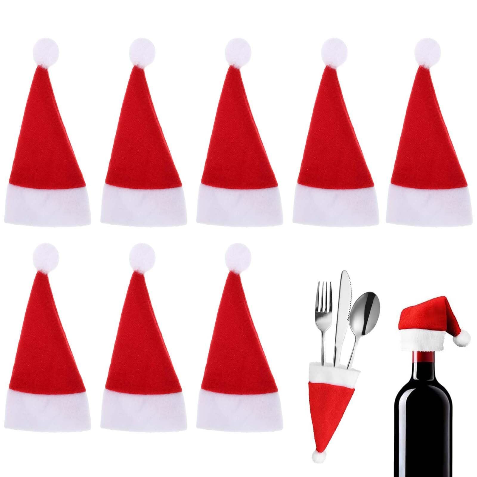 40個 ミニサンタハット クリスマスサンタハット ワインボトルカバー レッド ミニハット ぬいぐるみ 小さな帽子 小さなクラフトハ 並行輸入品