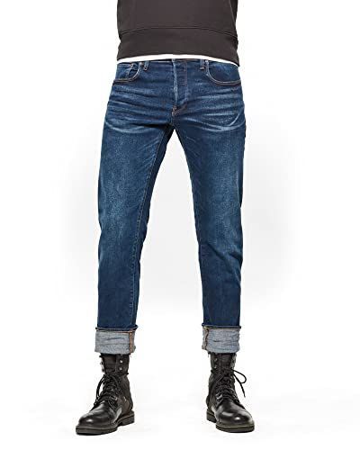 W32 / L30_Olto pure stretch denim/dk aged [ジースターロゥ] ジーンズ メンズ ストレート ネイビー 3301 Straight 51002-C622-89-W32/L30