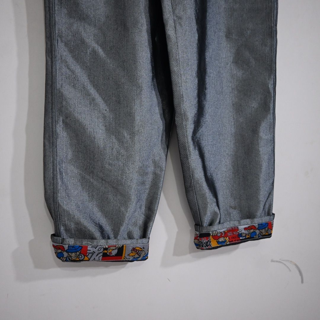 School Of Hard Knocks B-Boy Embroidery Shiny Baggy Denim