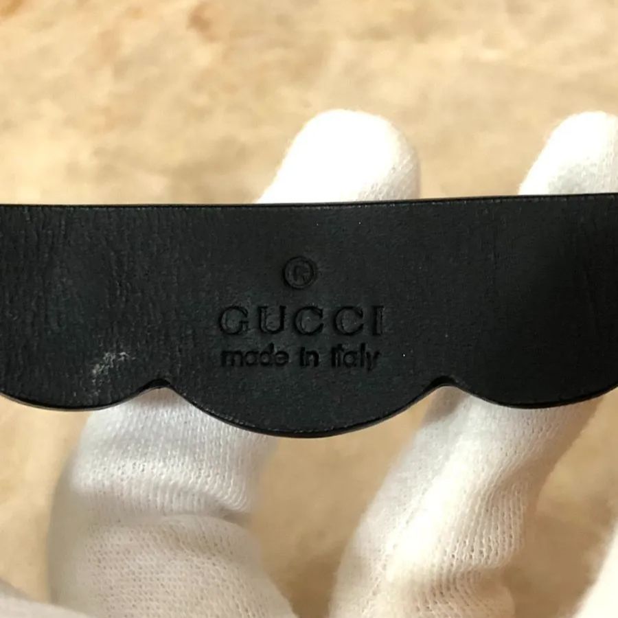 GUCCI グッチ レザー ブレスレット タイガー ヘッド ビジュー