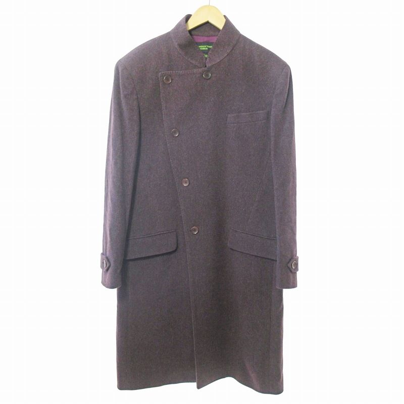 シャンハイタン SHANGHAI TANG タグ付き マオカラー コート ジャケット ウール カシミア混 42 紫 0108 ECO