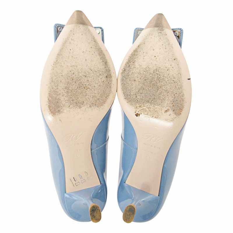 美品 Roger Vivier エナメル バックル パテント パンプス36 ロジェヴィヴィエ ROGER VIVIER スクエアバックル エナメル