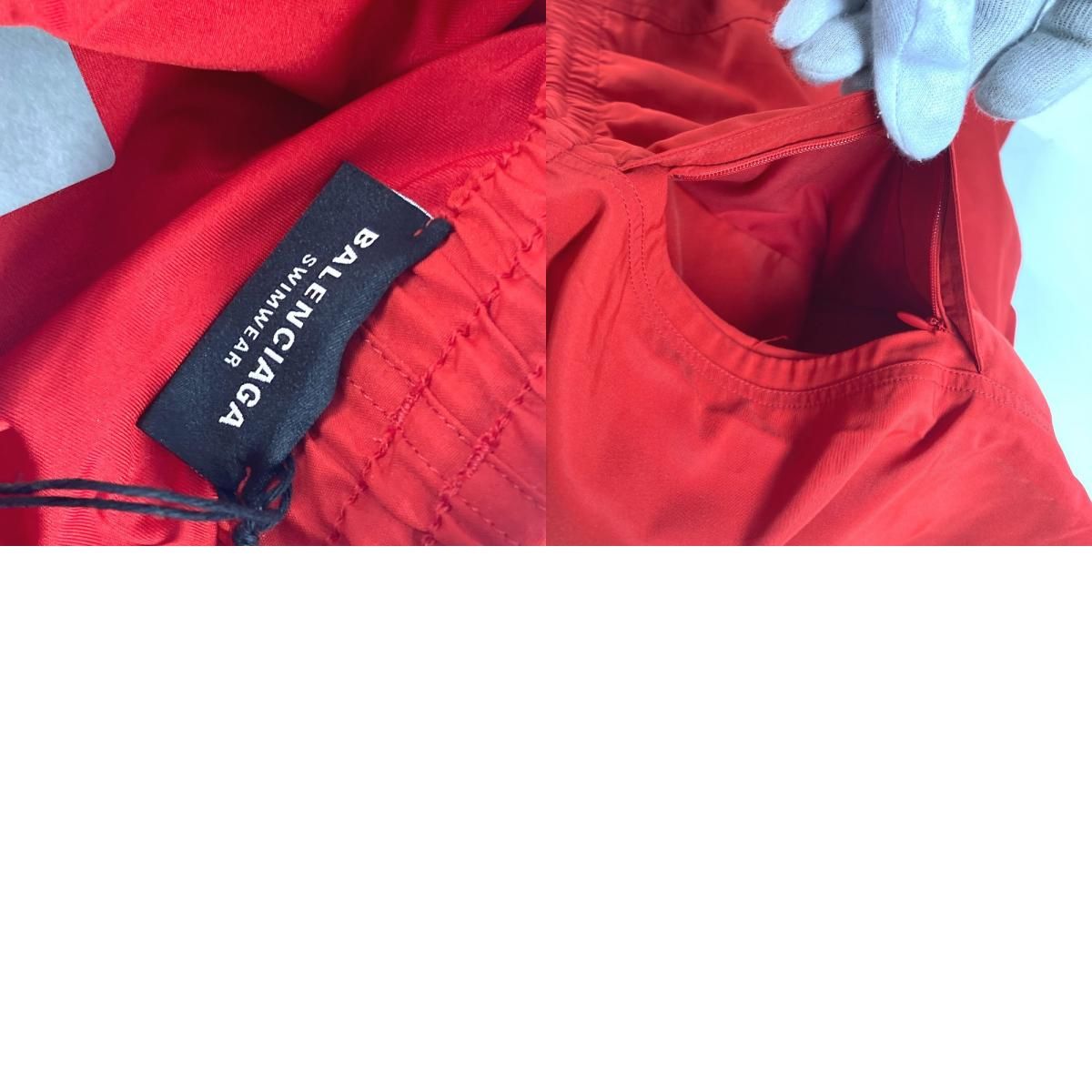 BALENCIAGA バレンシアガ 水着 ロゴ 657033 ポリエステル レッド 