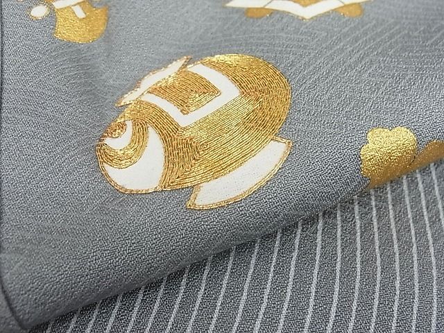 平和屋1□極上 人間国宝 五代 田畑喜八 訪問着 駒刺繍 宝尽くし 金彩