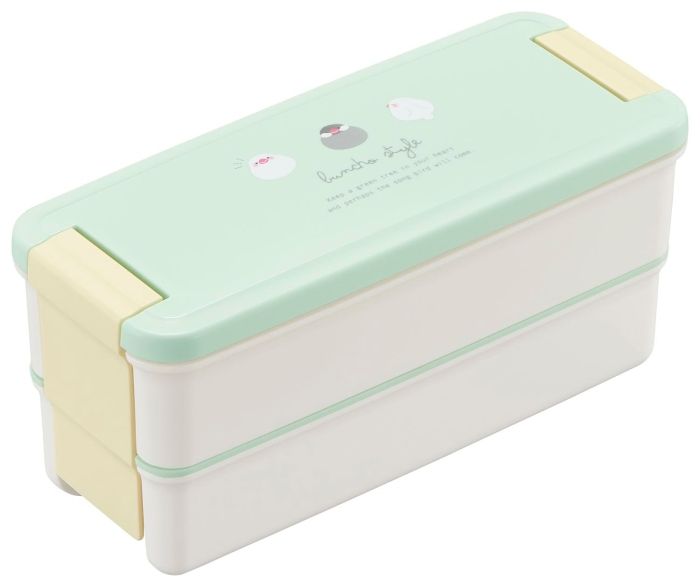 3営業日で発送 OSK 新商品 文鳥 弁当箱 2段 ランチボックス 抗菌 アニマル 143212 入数 30