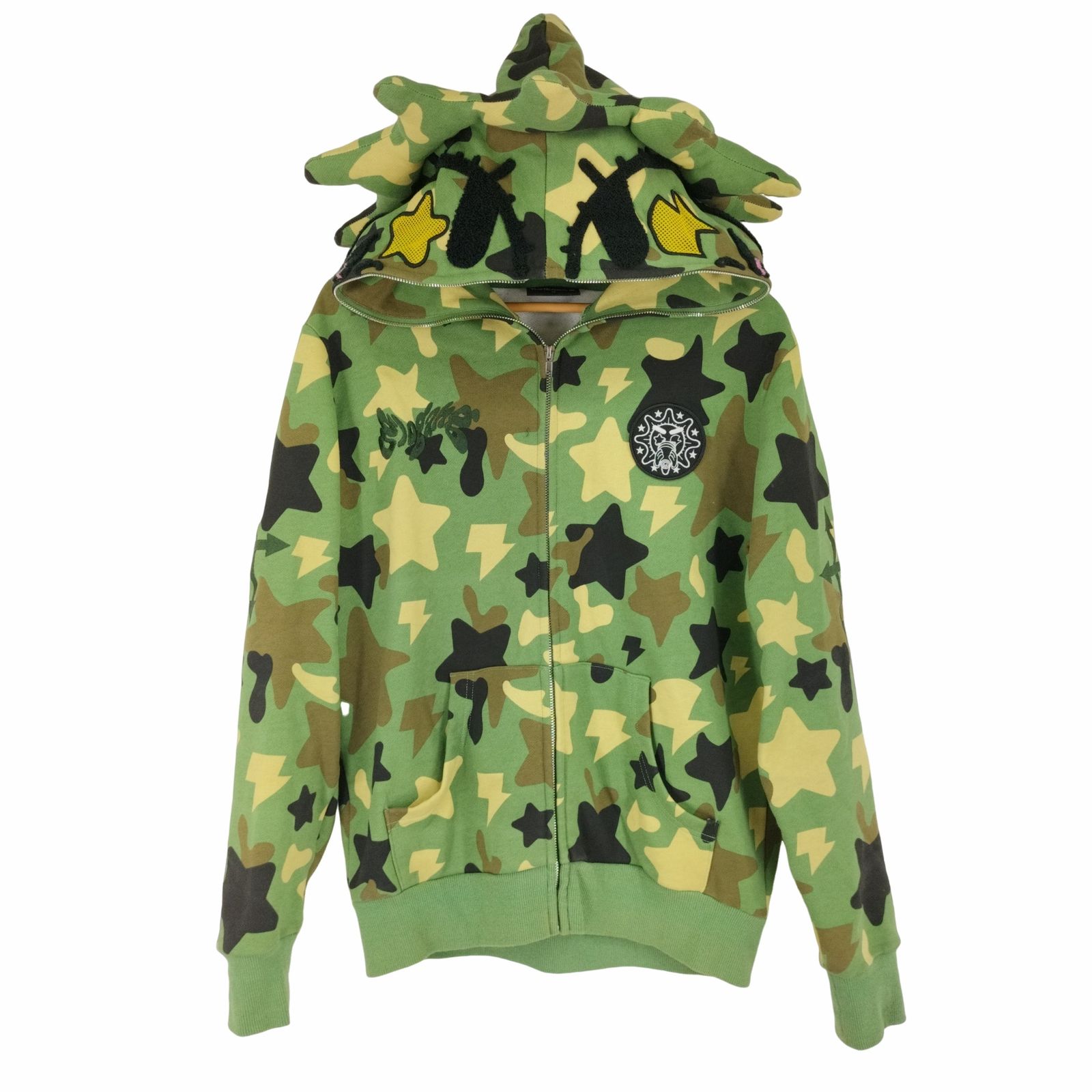 グローギャング GLO GANG Glo Man Zip Star Bolt Hoodie Green Camo グローギャング GLO GANG Glo Man Zip Star Bolt Hoodie Green Camo