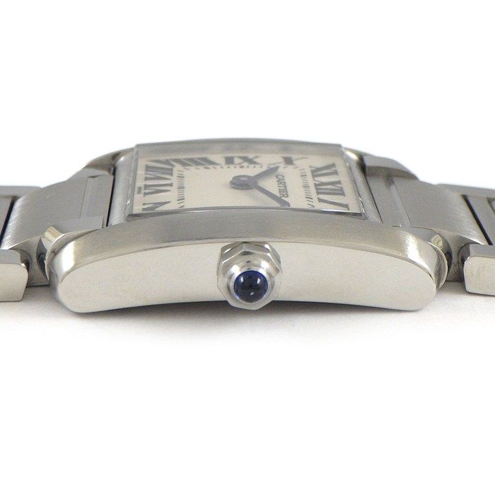 カルティエ Cartier 腕時計 タンクフランセーズ SM W51008Q3 スクエア シルバー文字盤 ローマンインデックス SS クオーツアナログ