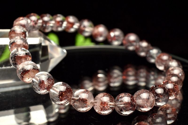 １点物 AAA ピラミッドファントム ストロベリークォーツ レピドクロサイトインクォーツ 6.5mm ブレスレット パワーストーン 天然石 _MA9182 NEXPOTALLINN_EU