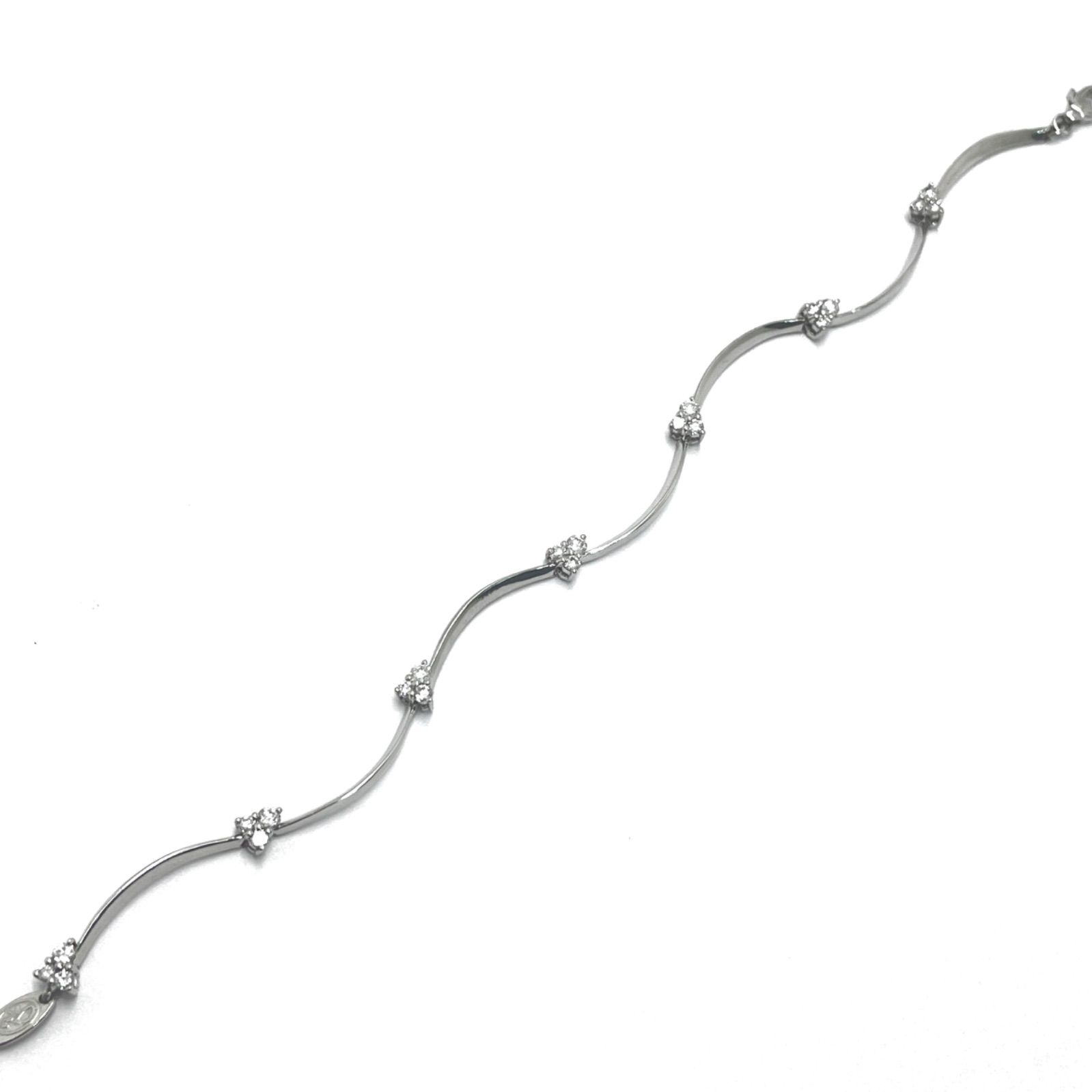 Pt950 Pt850 プラチナ ダイヤ 0.1ct ブレスレット アジャスター 1.1g ファッション Pt950 Pt850 プラチナ ダイヤ 0.1ct ブレスレット