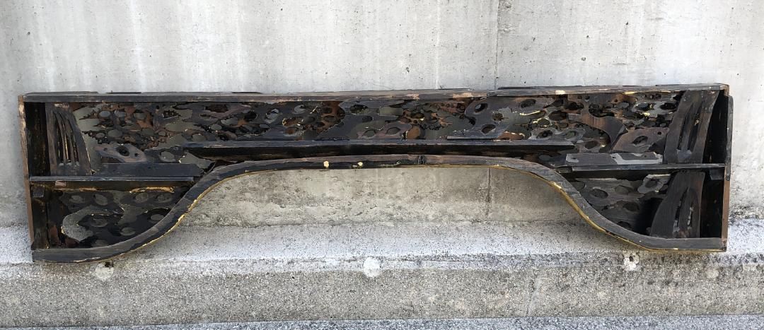 極彩色 金色 欄間 古美術 時代彫刻 建具部材 #842 - メルカリ