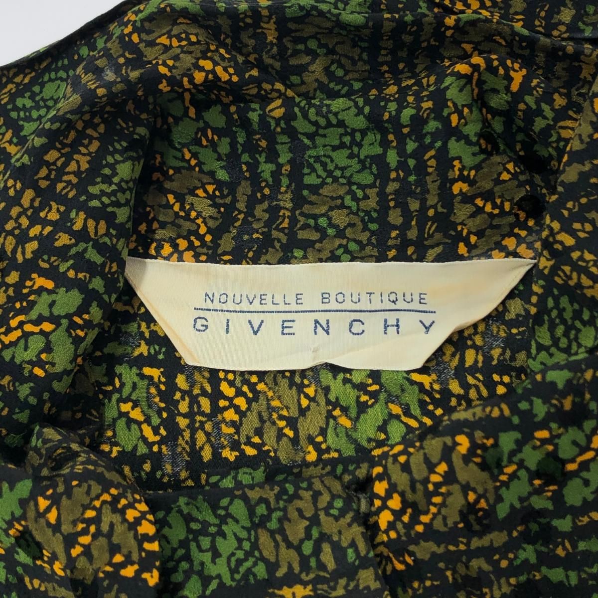 GIVENCHY ジバンシィ ヴィンテージ 総柄 シルク ボウタイ ブラウス 
