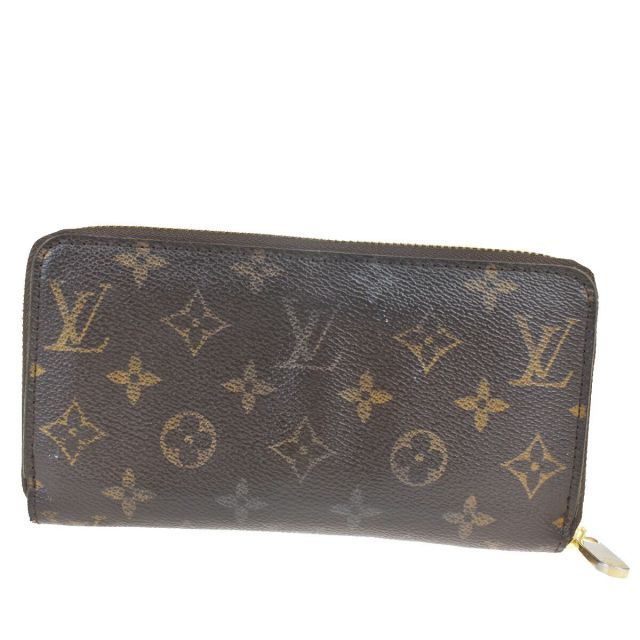 【】 ルイ・ヴィトン(Louis Vuitton) モノグラム ジッピー ウォレット M60017 レザー 長札入れ（二つ折り） ブラウン 04PA514
