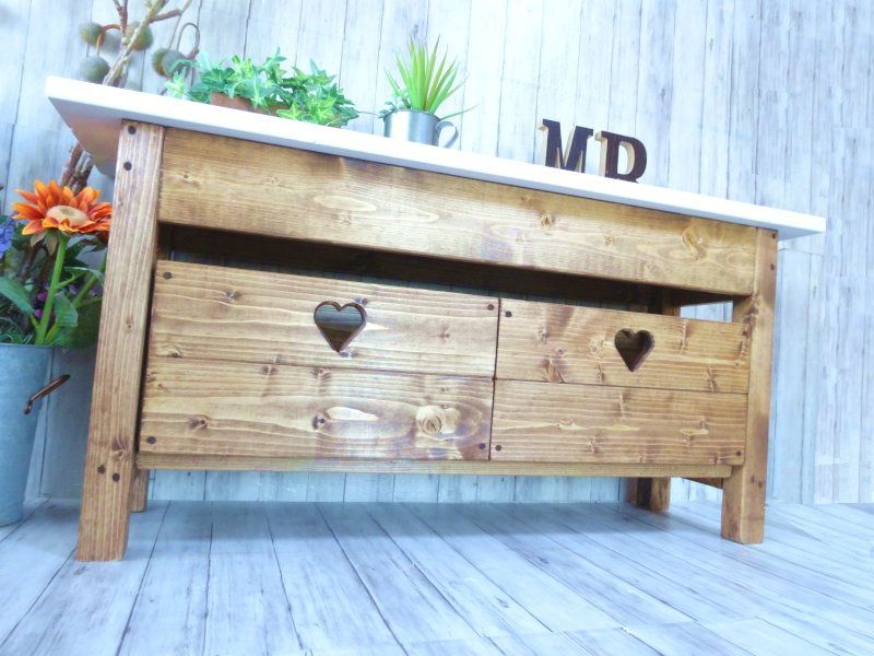 2人掛けベンチ ハートボックス