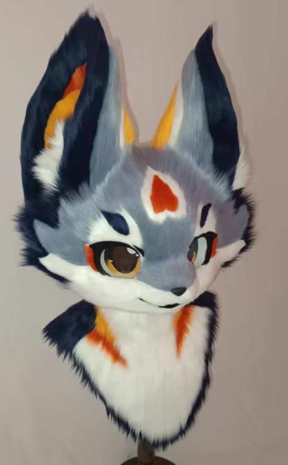 着ぐるみヘッド キツネ NO.369 グレー 全頭ヘッド ケモノ ファースーツ ぬいぐるみ コスプレ コスチューム kigurumi