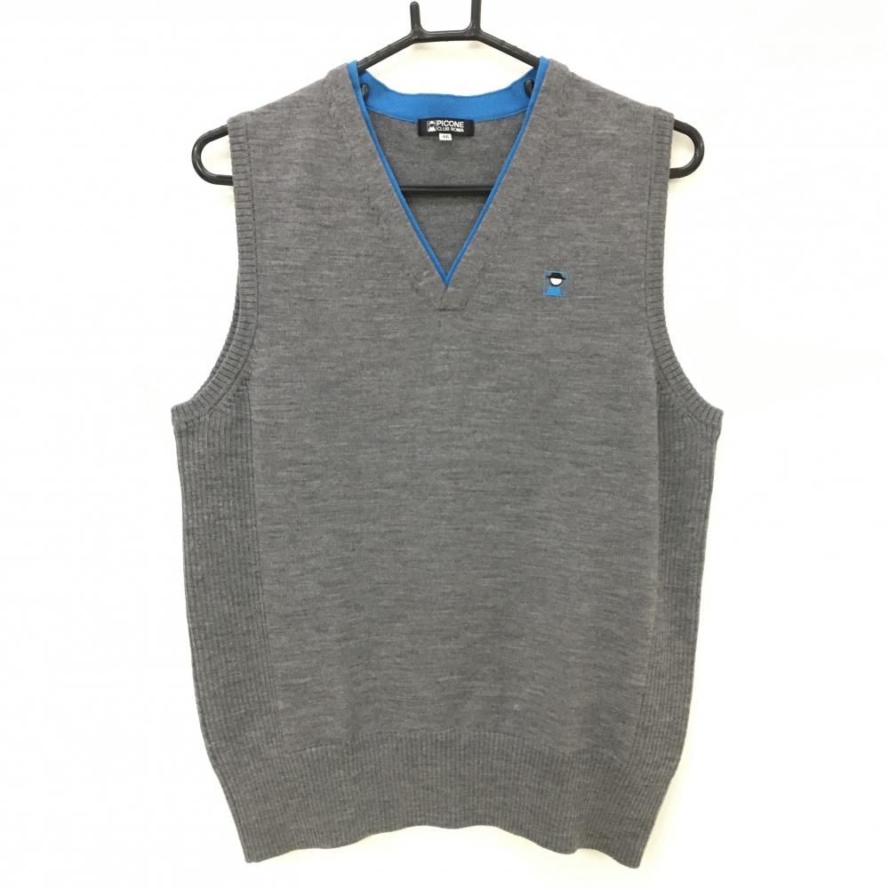 coco 中古 ピッコーネクラブ PICONE CLUB メンズ ベスト 48(L) 濃紺 ネイビー Vネックニット シンプル メンズ】Vネックニットベスト|ピッコーネクラブ-アウトレット