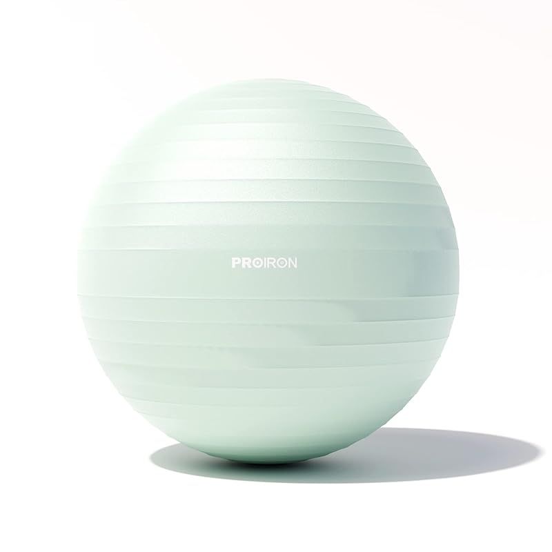 PROIRON バランスボール ばらんすぼーる 75cm 厚い ジムボール フィットネスボール アンチバースト 耐荷重300kg ハンドポンプ付 (ライトグリーン， 68-75cm/ L)