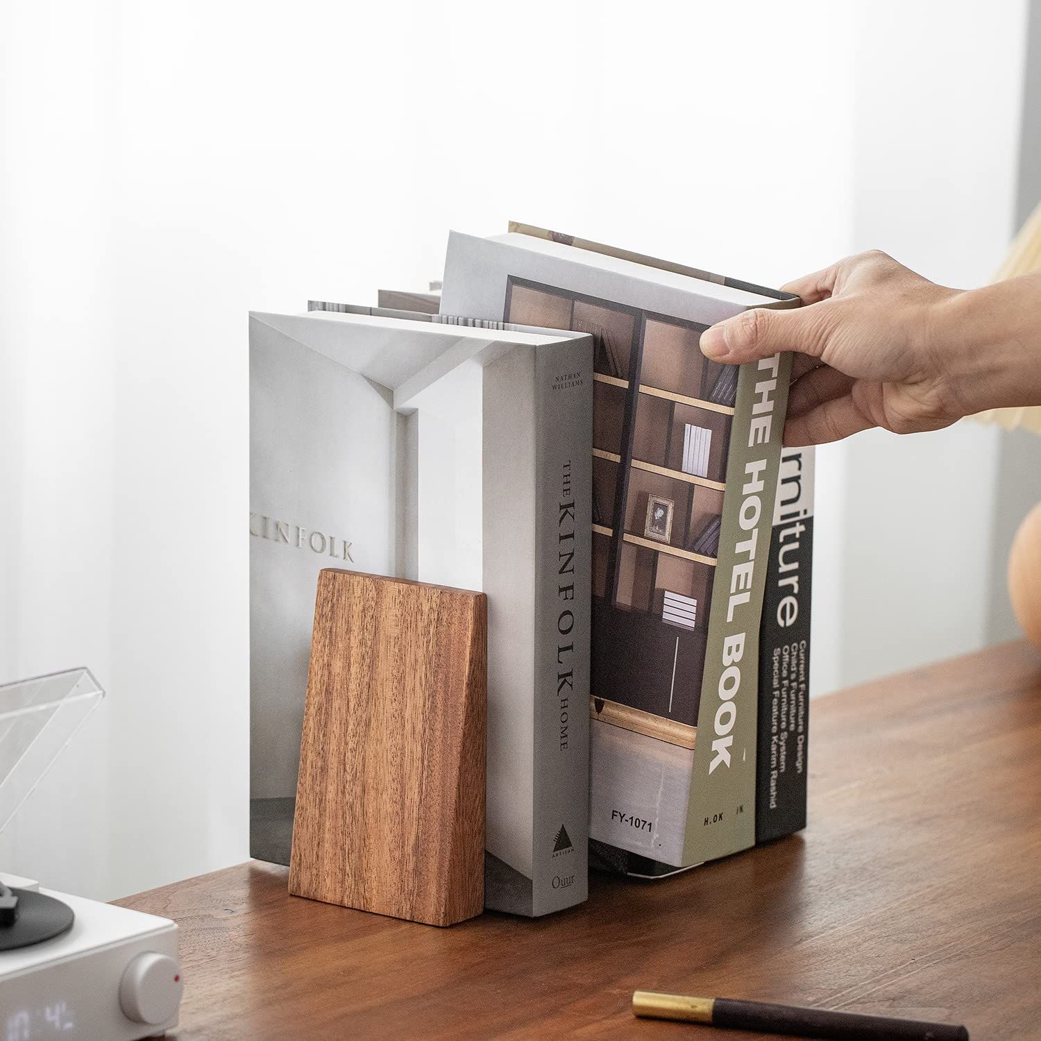 竹製本立て 組み立て簡単 Muso Wood 木製 ブックエンド 倒れない 竹