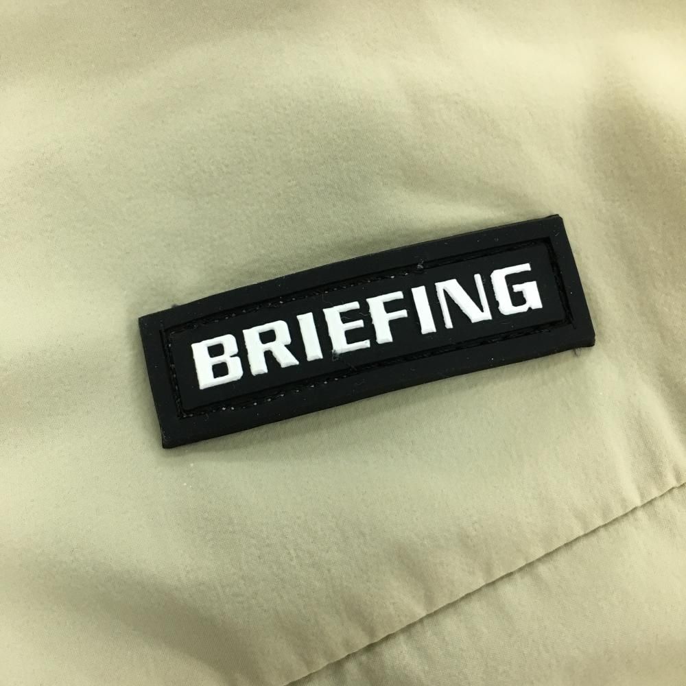 超 ブリーフィング ナイロンジップベスト ベージュ×黒 バックロゴ メンズ L ゴルフウェア モデル BRIEFING LLC-HASEGAWATOSO_COM