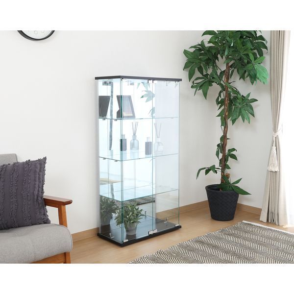 ガラス ケース ワイド BK ブラック 組立品 代引不可