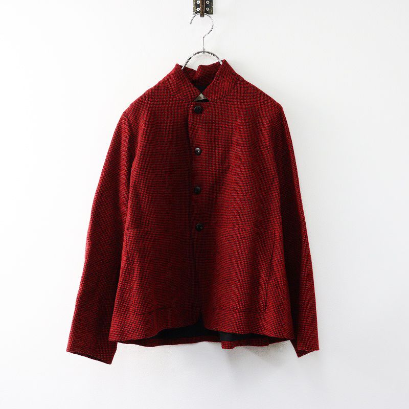 美品 ススリ susuri ブランシージャケット 1 /レッド ウールコットン  