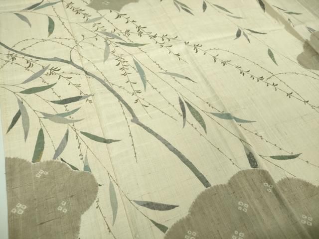 平和屋着物□極上 染織の名門 しょうざん 生紬 訪問着 単衣 枝垂れ柳